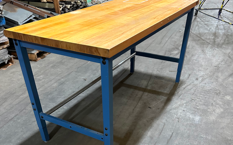 used butcher-block bench