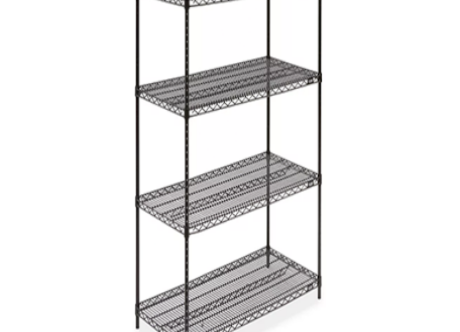 black wire shelving