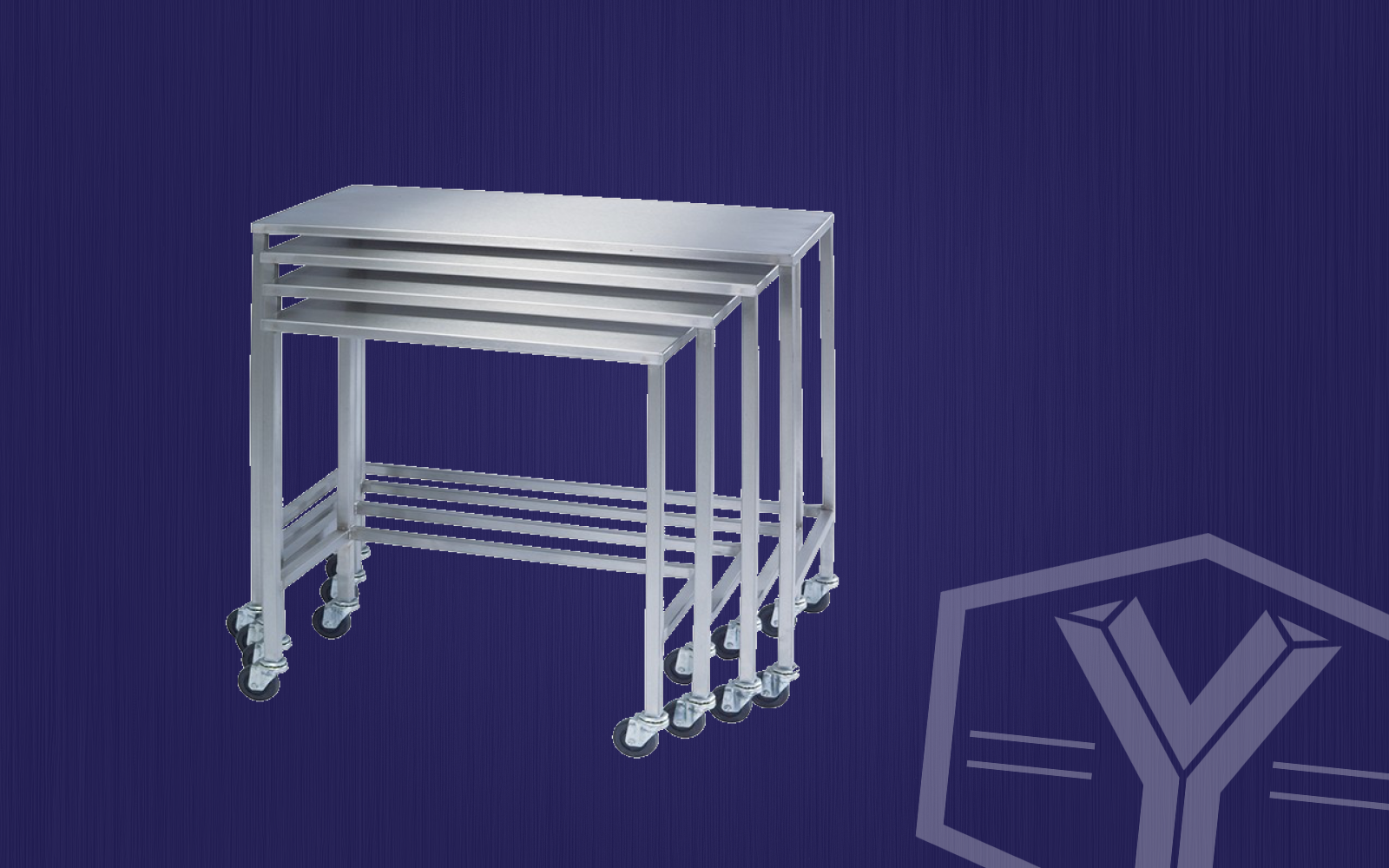 Nesting Rolling Stainless Utility Tables